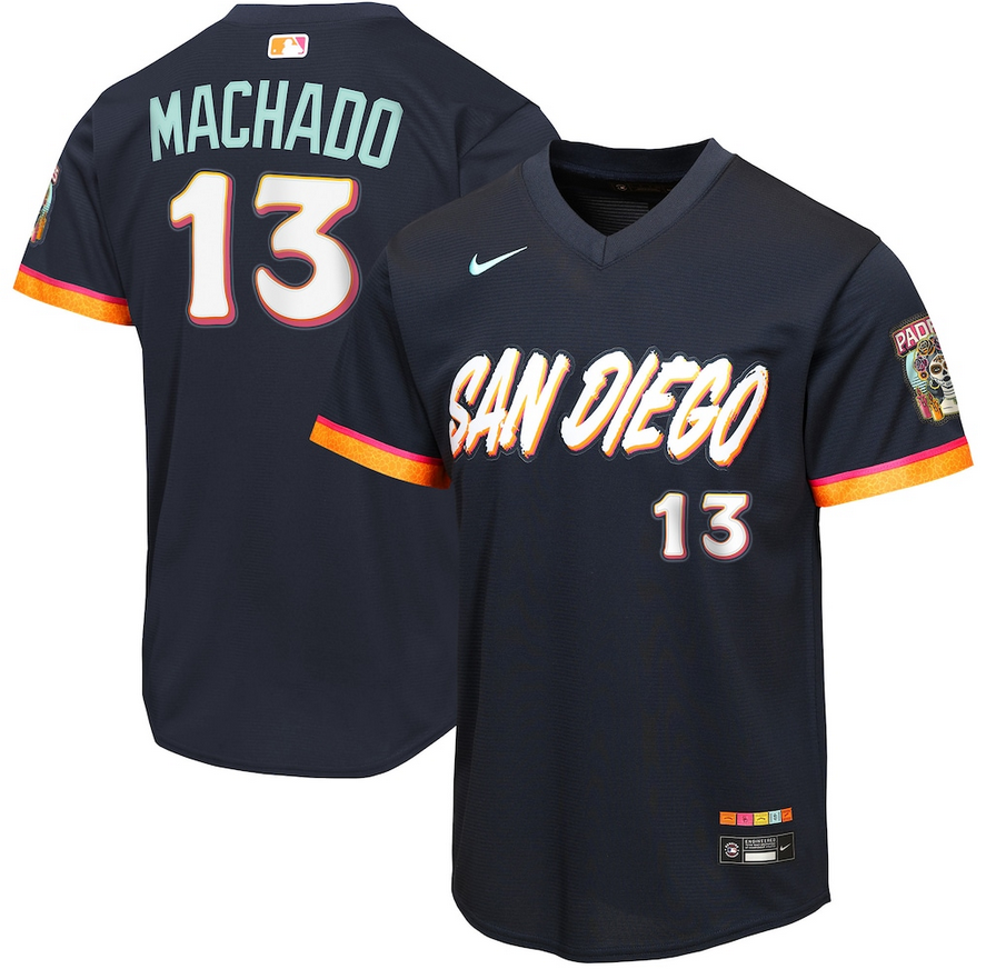 Youth San Diego Padres #13 Manny Machado Nike Obsidian 2026 City Connect Stadium Jersey